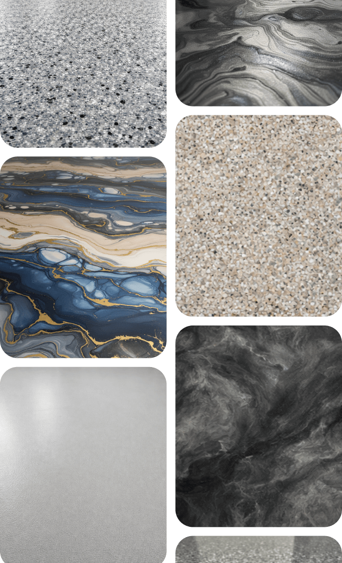 collage of different floor materials